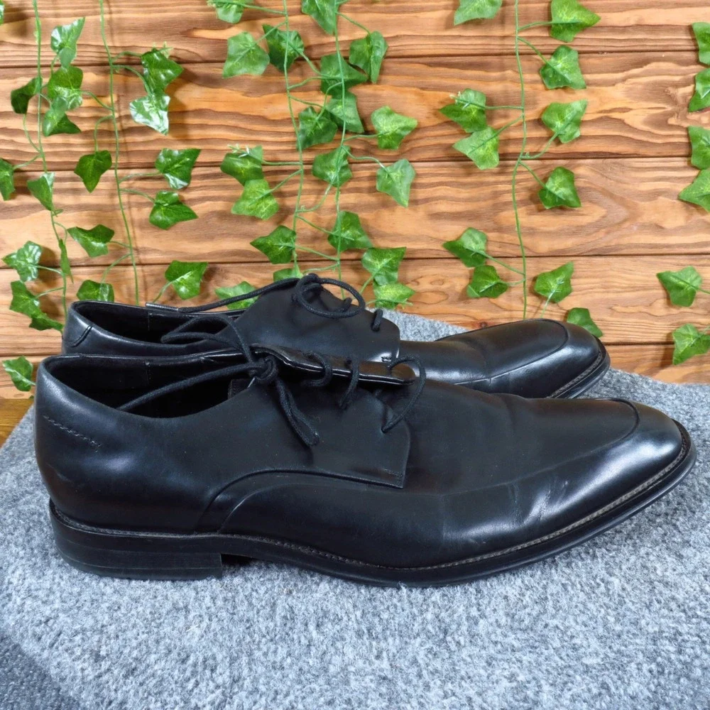 Kenneth Cole Down The Shore Men Casual Oxford Shoe 10.5 Business Black‎ Leather
